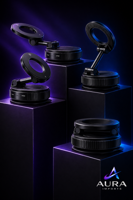 Soporte Magnético 360° para Celular – Fijación Ultra Fuerte + Base de Succión – Auto y Hogar
